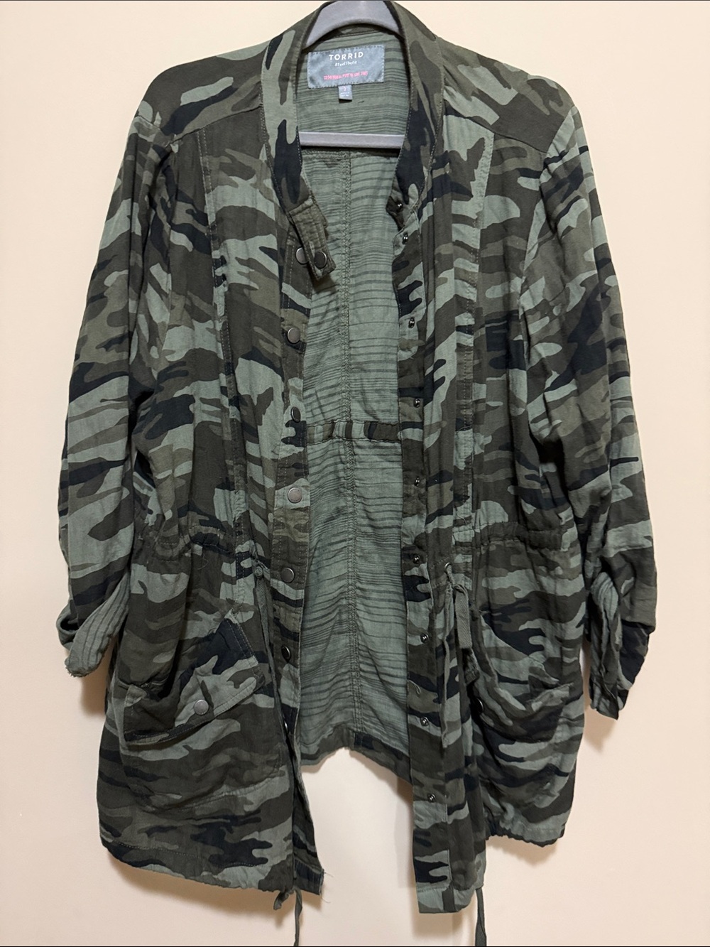 torrid Green Camo Drawstring Utility Jacket